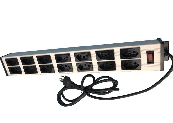 كهربائي 14 طريقة 19 "البرازيل متعدد المقبس تمديد الحبل مع التبديل 10 أمبير 250V