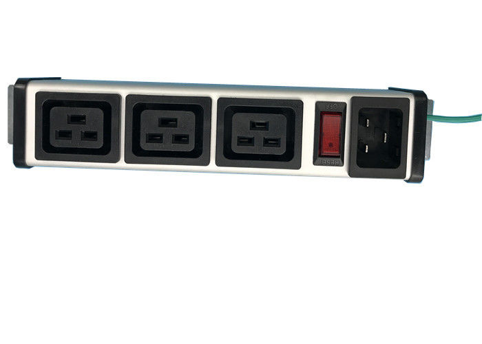 وحدة توزيع الطاقة بوحدة توزيع الطاقة من الألومونيوم ذات الحلقة 3 مع مفتاح التحكم IEC 320 C19